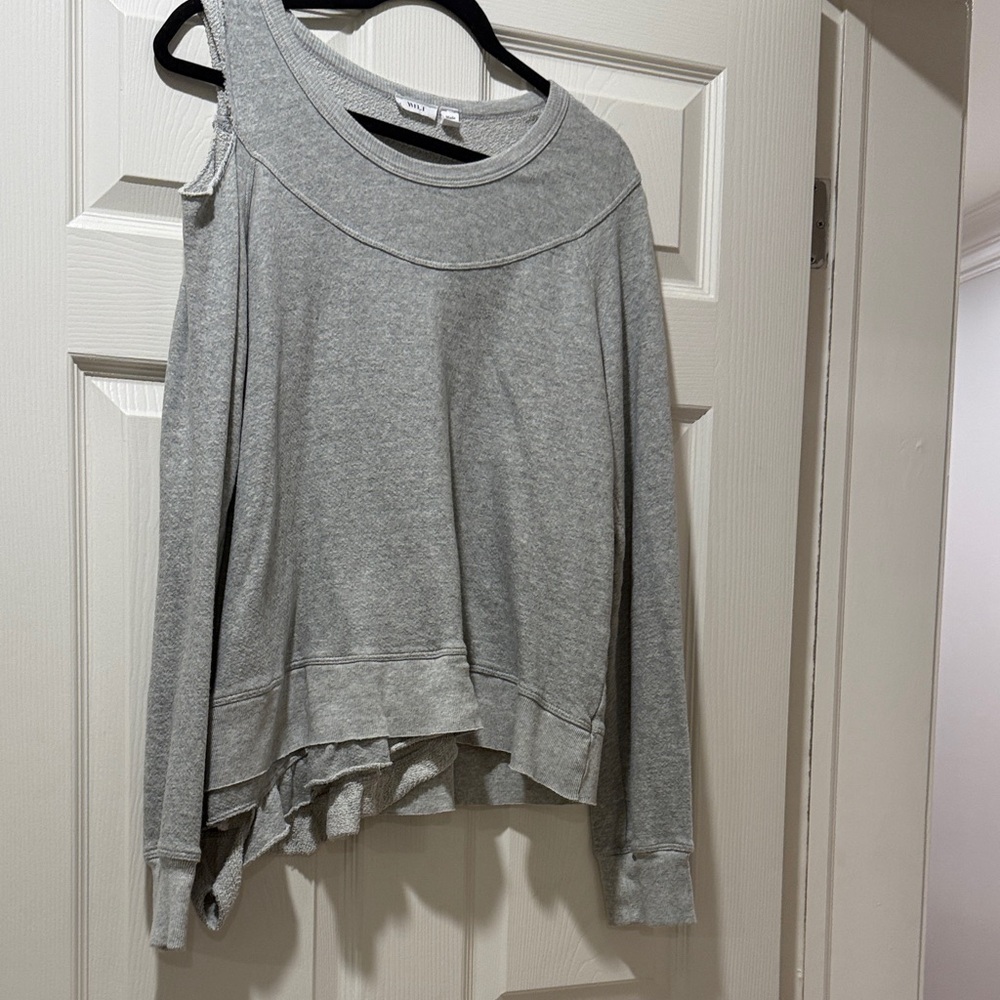 Wilt Light Gray Asymmetrical Crew Neck Sweater